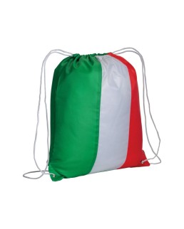 ZAINETTO TRICOLORE IN  POLIESTERE 210 T CON CHIUSURA A STROZZO E ANGOLI RINFORZATI 14142
