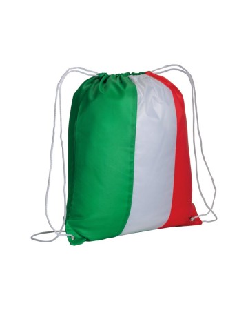 ZAINETTO TRICOLORE IN  POLIESTERE 210 T CON CHIUSURA A STROZZO E ANGOLI RINFORZATI 14142