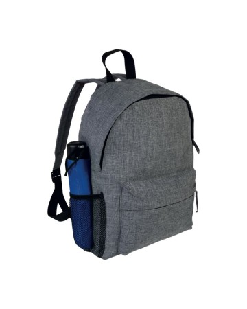 ZAINO IN POLIESTERE TWO TONE EFFETTO MELANGE CON 3 TASCHE DI CUI 1 LATERALE RETINATA 15107