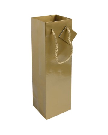 SHOPPER CON SOFFIETTO PORTA BOTTIGLIA IN CARTA LAMINATA 157 G/M2 CON RINFORZO ALLA BASE 15122