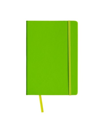 QUADERNO IN PU CON ELASTICO COLORATO, FOGLI A QUADRETTI (80 PAG.), SEGNALIBRO IN RASO 15455