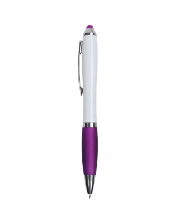 PENNA TWIST IN PLASTICA CON FUSTO BIANCO, IMPUGNATURA GOMMATA COLORATA IN TINTA 15821