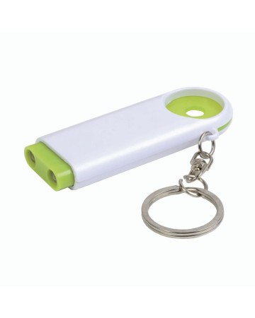 PORTACHIAVI IN PLASTICA CON GETTONE PER CARRELLO DELLA SPESA E LUCE A 2 LED 15902