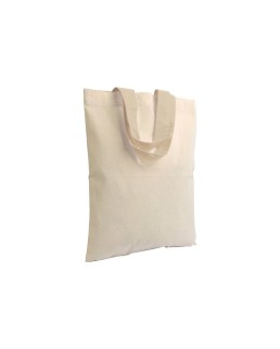 SHOPPER MINI IN COTONE NATURALE 135 G/M2, MANICI CORTI COLORATI