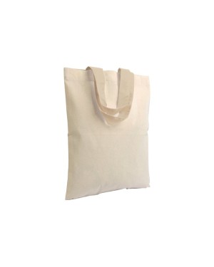 SHOPPER MINI IN COTONE NATURALE 135 G/M2, MANICI CORTI COLORATI