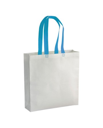 SHOPPER CON SOFFIETTO IN TNT LAMINATO 100 G/M2 TERMOSALDATO, MANICI LUNGHI 17101