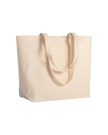 SHOPPER CON SOFFIETTO ALLA BASE IN COTONE 280 G/M2, MANICI LUNGHI 1711322