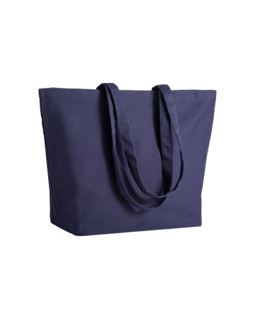 SHOPPER CON SOFFIETTO ALLA BASE IN COTONE 280 G-M2, MANICI LUNGHI 17113