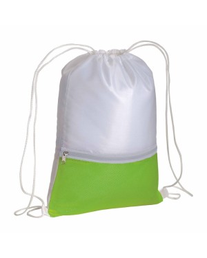 ZAINETTO IN POLIESTERE 210T CON TASCA ZIP COLORATA E CHIUSURA A STROZZO 17141