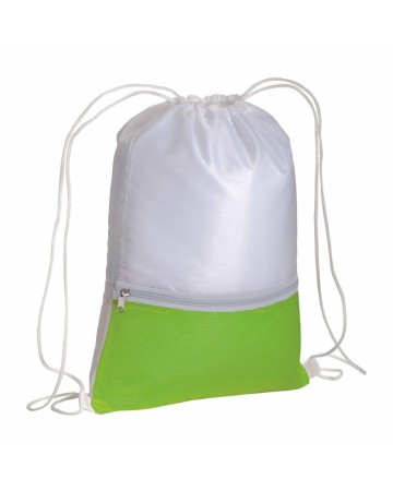 ZAINETTO IN POLIESTERE 210T CON TASCA ZIP COLORATA E CHIUSURA A STROZZO 17141