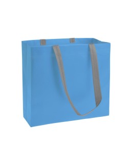 SHOPPER IN TNT LAMINATO, MANICI LUNGHI E SOFFIETTO