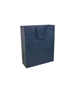 SHOPPER CON SOFFIETTO IN CARTA LAMINATA OPACA 157 G/M2 CON RINFORZO ALLA BASE