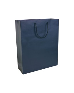 SHOPPER CON SOFFIETTO IN CARTA LAMINATA OPACA 157 G/M2 CON RINFORZO ALLA BASE