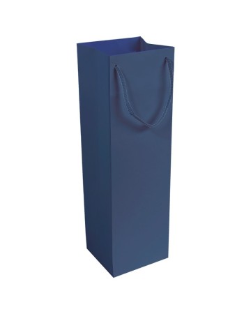 SHOPPER CON SOFFIETTO PORTA BOTTIGLIA IN CARTA LAMINATA OPACA 157 G/M2 CON RINFORZO 17151