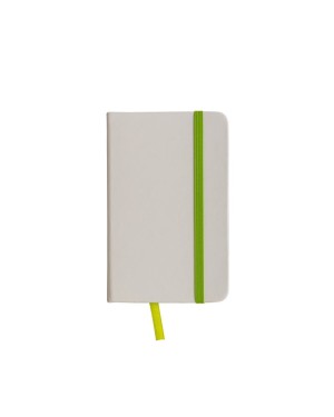 QUADERNO IN PU CON ELASTICO COLORATO, FOGLI A RIGHE (80 PAG.), SEGNALIBRO IN RASO 17405