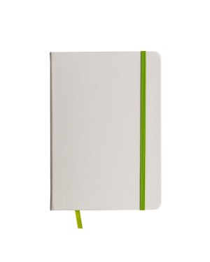 QUADERNO IN COPERTINA IN PU CON ELASTICO COLORATO(80 PAG.), SEGNALIBRO IN RASO 17406