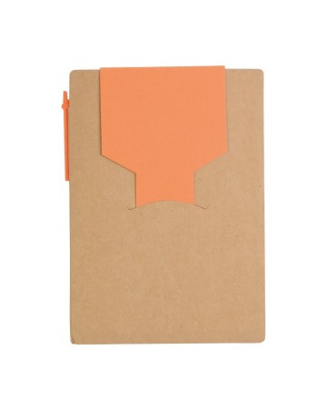 BLOCK NOTES IN CARTA RICICLATA, CON PENNA IN CARTONE E FOGLIETTI ADESIVI 17416