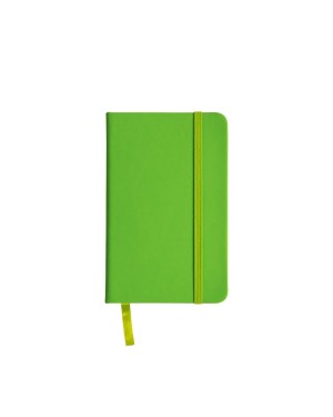 QUADERNO IN PU CON ELASTICO COLORATO, FOGLI A RIGHE (80 PAG.), SEGNALIBRO IN RASO 17474