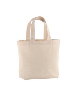 SHOPPER CON SOFFIETTO ALLA BASE IN COTONE 120 G/M2, MANICI CORTI