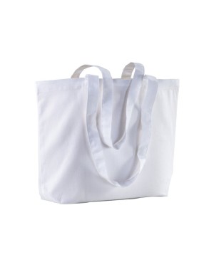 SHOPPER CON SOFFIETTO ALLA BASE IN COTONE 120 G/M2, MANICI LUNGHIE 1810801