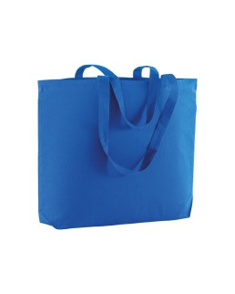 SHOPPER CON SOFFIETTO ALLA BASE IN COTONE 135 G/M2, MANICI LUNGHI