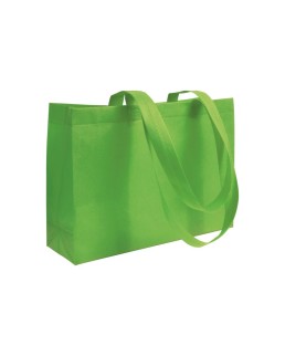 SHOPPER CON SOFFIETTO ALLA BASE IN TNT 70 G/M2 TERMOSALDATO, MANICI LUNGHI