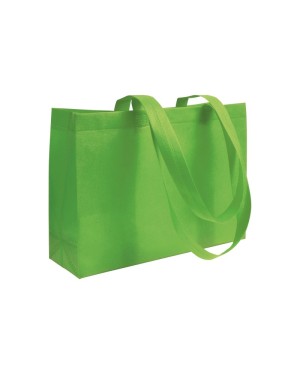 SHOPPER CON SOFFIETTO ALLA BASE IN TNT 70 G/M2 TERMOSALDATO, MANICI LUNGHI 18111