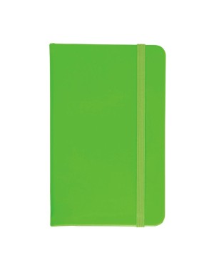 QUADERNO IN PU IN COLORE FLUO CON ELASTICO COLORATO, FOGLI A RIGHE (80 PAG.), SEGNALIBRO I 18409