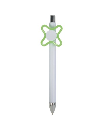 PENNA A SCATTO IN PLASTICA BIANCA CON SPINNER COLORATO 18805