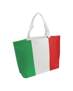 SHOPPER IN TNT TERMOSALDATO CON STAMPA TRICOLORE LEGGERMENTE MACCHIATA 19133B