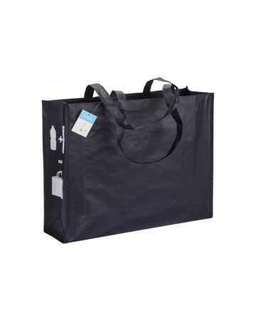 SHOPPER CON SOFFIETTO IN R-PET (PLASTICA RICICLATA), MANICI LUNGHI 19146