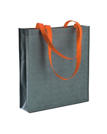 SHOPPER CON SOFFIETTO IN TNT STAMPATO CON EFFETTO JEANS 19149