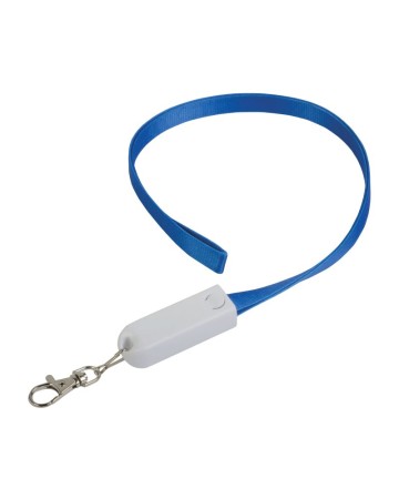 NASTRO DA COLLO CON MOSCHETTONE CON FUNZIONE DI CAVO DI RICARICA CON PRESE MICRO-USB/LIGHT 19426