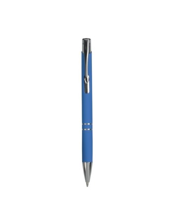 PENNA A SCATTO IN ALLUMINIO GOMMATO CON DECORAZIONE A 2 ANELLI E PARTICOLARI CROMATI 19818