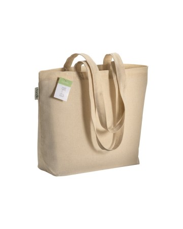 SHOPPER IN COTONE BIOLOGICO CON MANICI LUNGHI E SOFFIETTO ALLA BASE 20108