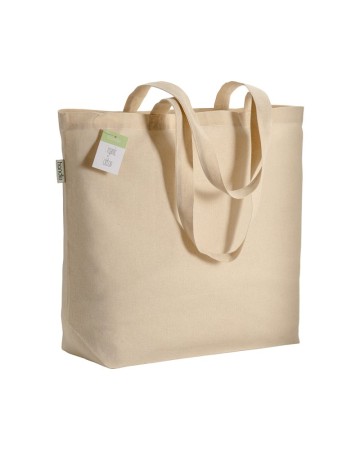 SHOPPER IN COTONE BIOLOGICO CON MANICI LUNGHI E SOFFIETTO ALLA BASE 20109