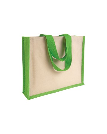 SHOPPER CON SOFFIETTO IN JUTA E CANVAS 20113