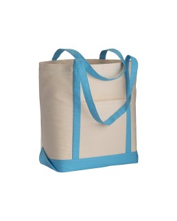 SHOPPER CON SOFFIETTO ALLA BASE IN COTONE NATURALE