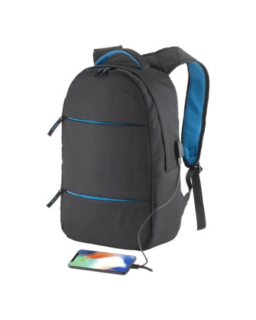 ZAINO PORTA COMPUTER IN POLIESTERE 600D. TASCA PRINCIPALE PORTA PC E 3 TASCHE FRONTALI 20135