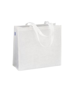 SHOPPER CON SOFFIETTO IN  R-PET  80G/M2, MANICI LUNGHI