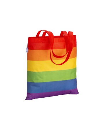 SHOPPER ARCOBALENO IN R-PET  80G/M2, MANICI LUNGHI 22109