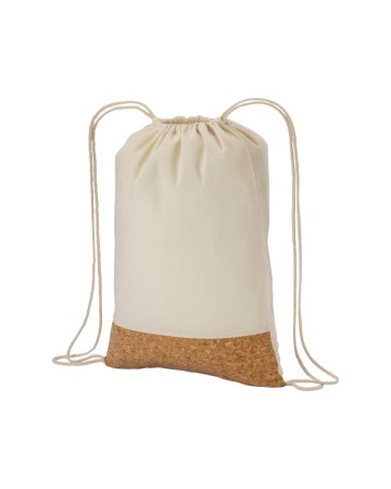 ZAINETTO IN COTONE 135 G/M2 CON CHIUSURA A STROZZO,  BASE IN SUGHERO 22123