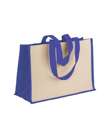 SHOPPER IN COTONE 280 G/M2 CON SOFFIETTO DETTAGLI IN JUTA, MANICI LUNGHI 22125