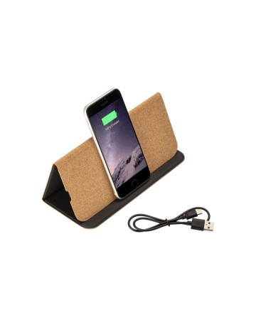 MOUSEPAD E SUPPORTO PER CELLULARE IN SUGHERO, CON CARICABATTERIE WIRELESS 22443