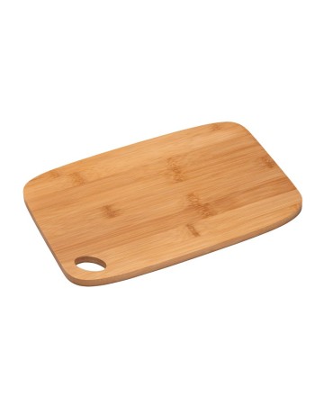 TAGLIERE DA CUCINA IN BAMBU CON ANGOLI ARROTONDATIE FORO PER ESSERE APPESO. 22449