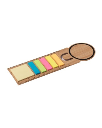 RIGHELLO SEGNALIBRO IN BAMBU. INCLUDE 25 POST-IT MEDI E 125 POST-IT MINI 22466