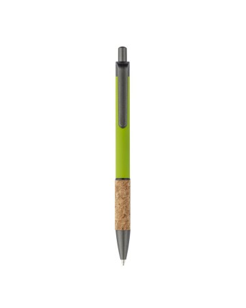 PENNA IN ALLUMINIO CON IMPUGNATURA IN SUGHERO, CLIP, TOP E PUNTA BRUNITI 22801