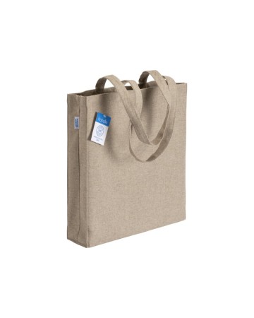 SHOPPER CARBON NEUTRAL IN COTONE RICICLATO 280 G/M2, MANICI LUNGHI E SOFFIETTO 23102