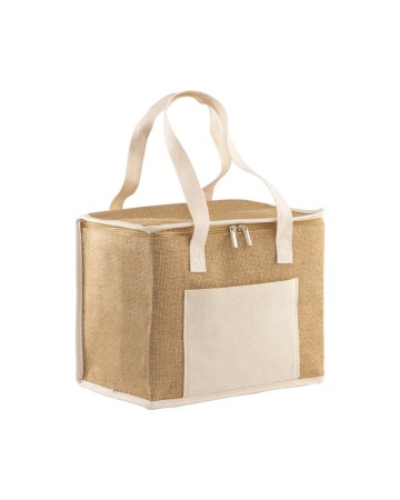 BORSA TERMICA IN JUTA CON INTERNO ARGENTATO 23107