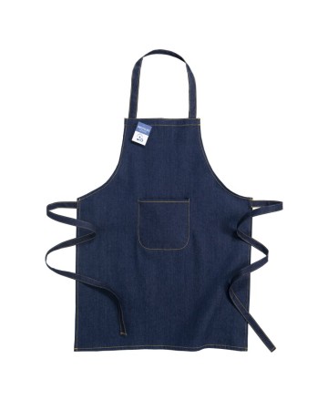 GREMBIULE IN COTONE DENIM RICICLATO  CON TASCA FRONTALE 23407